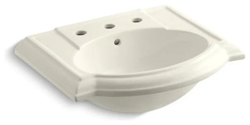 Kohler Devonshire Bathroom Sink with 8" Widespread Faucet Holes, Biscuit