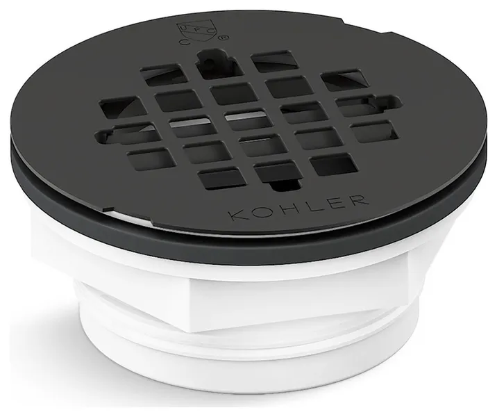 Kohler K-22676 Round Grid Shower Drain - Matte Black