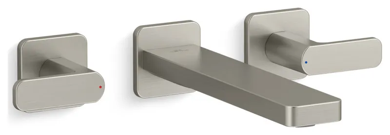 Kohler K-T27120-4 Parallel 1.2 GPM Wall Mounted Widespread - Brushed Nickel