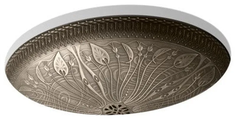 Kohler Lilies Lore Cast Bronze Under-Mount Bathroom Sink, Medium Patina