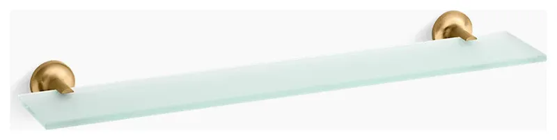 Kohler Purist 22-1/2" Brass and Tempered Glass Bathroom Shelf