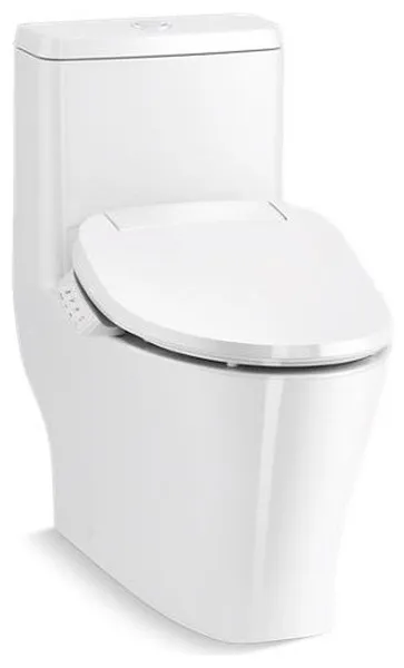 Kohler Reach Curv 1-Piece Elongated Dual-Flush Toilet, Hidden Cord, White