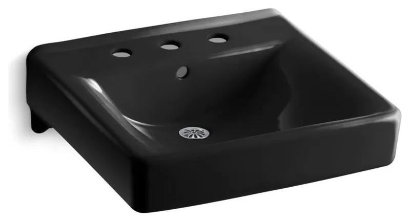 Kohler Soho 20"x18" Bathroom Sink With 8" Widespread Holes, Black