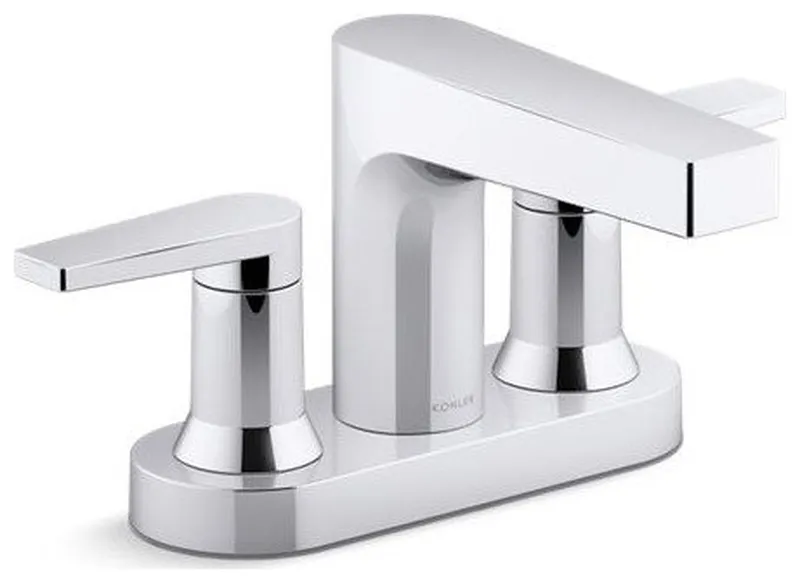 Kohler Taut Centerset Bathroom Sink Faucet Polished Chrome