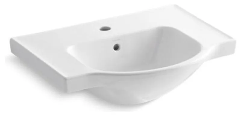 Kohler Veer 24" Single-Hole Sink Basin, White