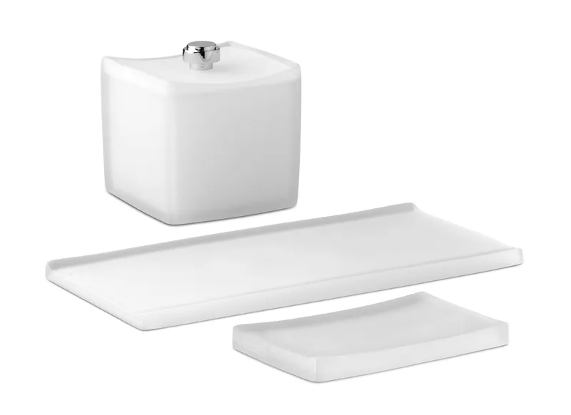 Kraftware Captiva White 3-Piece Amenity Set