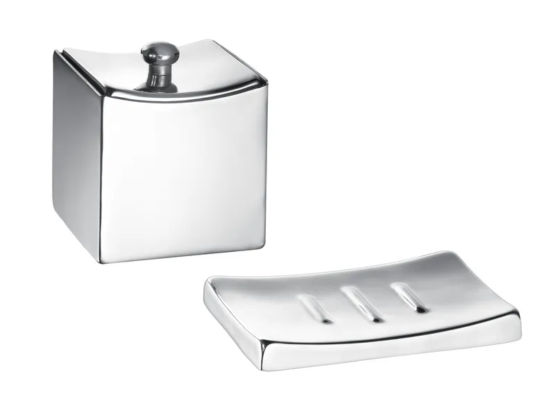 Kraftware Monaco Brushed Steel 2-Piece Amenity Set