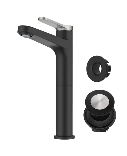 Kraus KVF-1410 Indy 1.2 GPM Vessel 1 Hole Bathroom Faucet - Spot Free Brushed