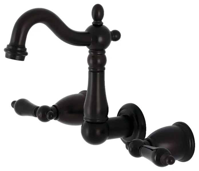 KS1225PKL Two-Handle Wall Mount Bathroom Faucet, Oil Rubbed Bronze