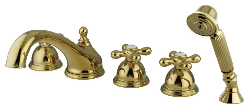 KS33525AX Roman Tub Faucet With Hand Shower, Polished Brass