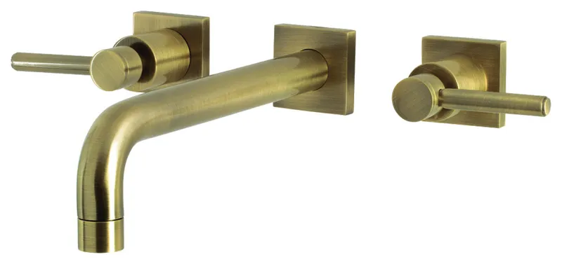 KS6023DL Wall Mount Tub Faucet, Antique Brass