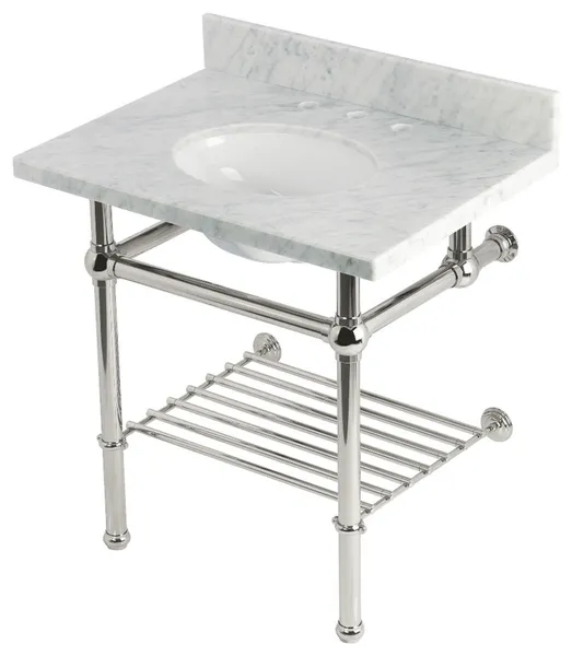 KVPB3030MBB6 30" Console Sink with Brass Legs (8-Inch, 3 Hole)