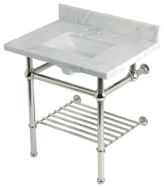 KVPB3030MBSQB6 30" Console Sink with Brass Legs (8", 3 Hole)