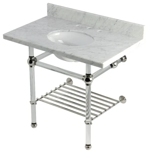 KVPB3630MAB6 36" Console Sink with Acrylic Legs (8", 3 Hole)