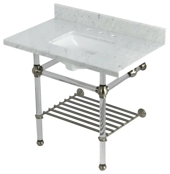 KVPB3630MASQB8 36" Console Sink with Acrylic Legs (8-Inch, 3 Hole)