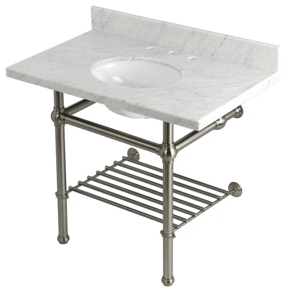 KVPB3630MBB8 36" Console Sink with Brass Legs (8-Inch, 3 Hole)