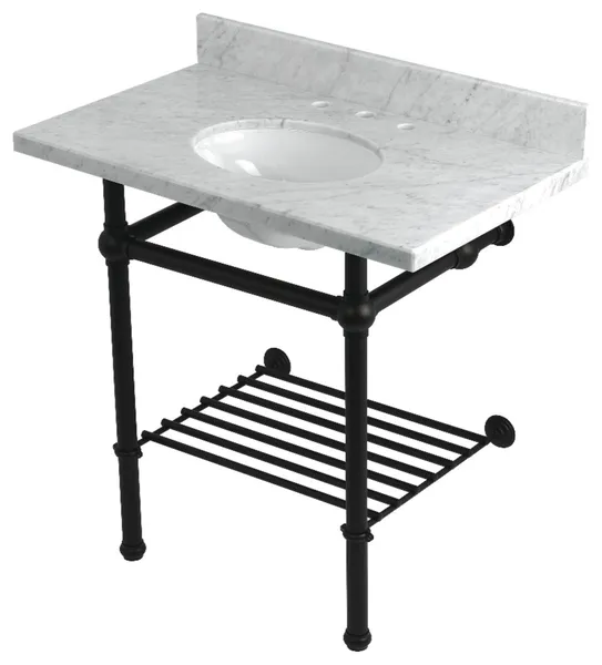 KVPB36MBB0 36" Console Sink with Brass Legs (8-Inch, 3 Hole)