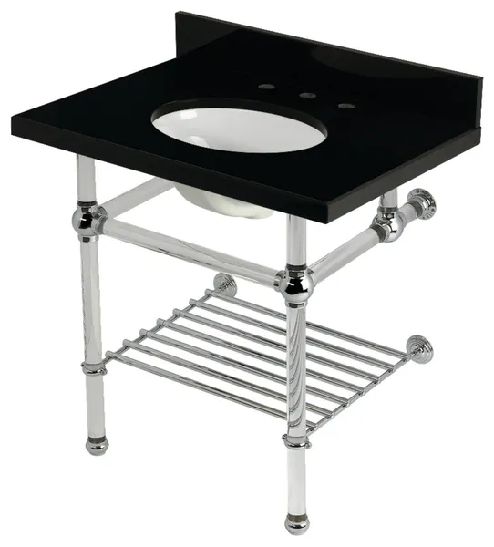 KVPK3030KAB1 30" Console Sink with Acrylic Legs (8", 3 Hole)