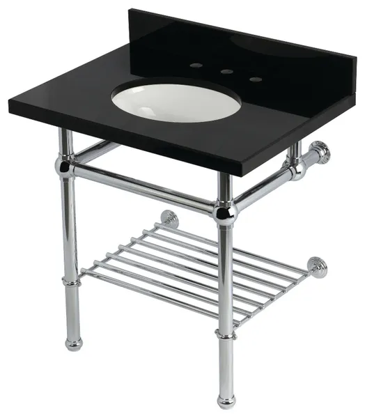 KVPK3030KBB1 30" Console Sink with Brass Legs (8-Inch, 3 Hole)