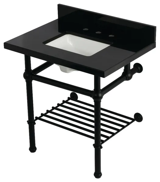 KVPK3030KBSQB0 30" Console Sink with Brass Legs (8", 3 Hole)
