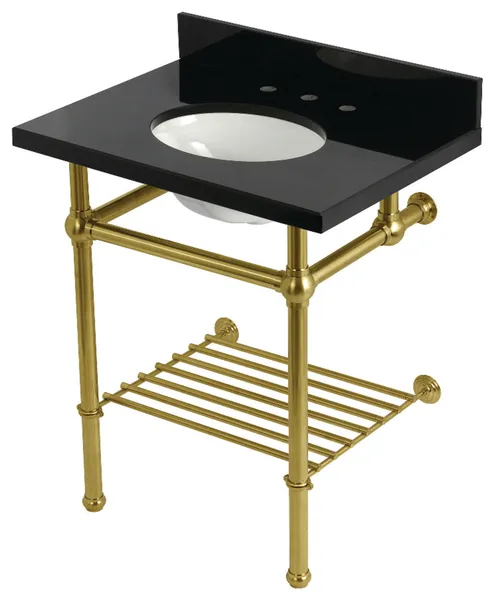 KVPK30KBB7 30" Console Sink with Brass Legs (8-Inch, 3 Hole)