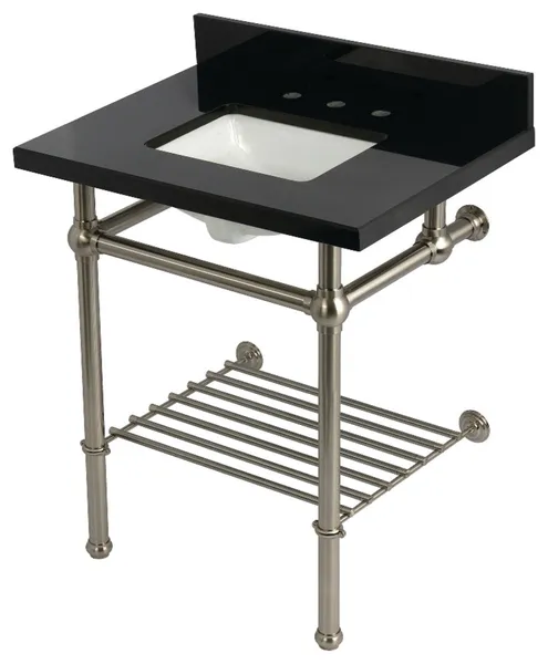 KVPK30KBSQB8 30" Console Sink with Brass Legs (8-Inch, 3 Hole)