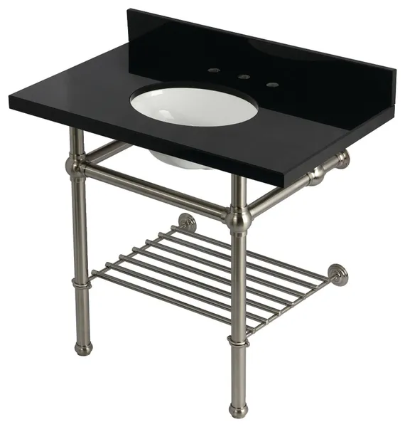 KVPK3630KBB8 36" Console Sink with Brass Legs (8-Inch, 3 Hole)