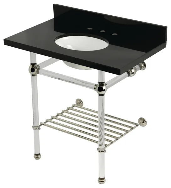 KVPK36KAB6 36" Console Sink with Acrylic Legs (8-Inch, 3 Hole)