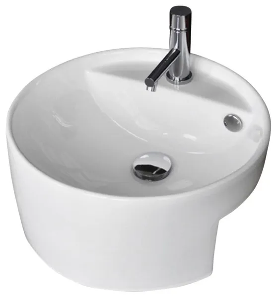 Lacava Twin Set Collection Semi-recessed Porcelain Lavatory, White
