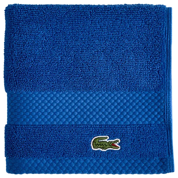 Lacoste Heritage Supima Cotton Solid Wash Cloth, Surf Blue