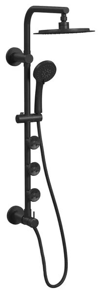 Lanai 8-in Rain Showerhead Shower System with Multi-function Handshower, Matte Black