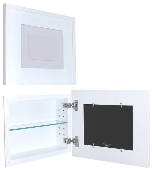 Landscape Recessed Concealed Medicine Cabinet, 14"x11", White