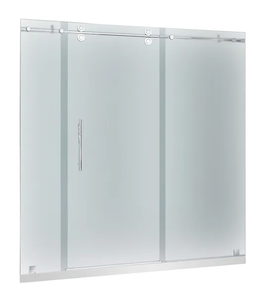Langham 72"x35"x77.5" Frameless Sliding Frosted Shower Door Stainless Left Base