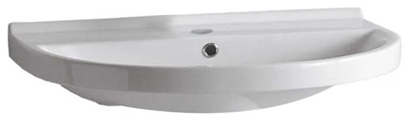 Large U-Shaped Wall Mount Bathroom Basin W/ Single Hole Faucet Drilling