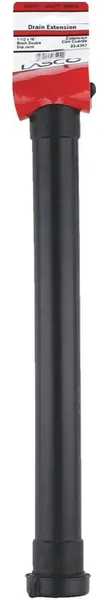 Lasco 03-4363 Double Slip Joint Extension w/Nut & Washer, Black, 1-1/2" x 16"