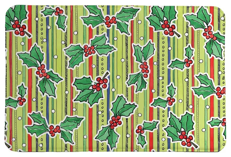 Laural Home Festive Mistletoe Memory Foam Rug