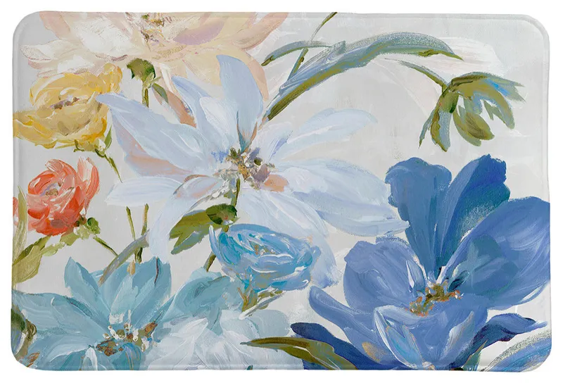 Laural Home Flourishing Spring Bouquet Memory Foam Rug
