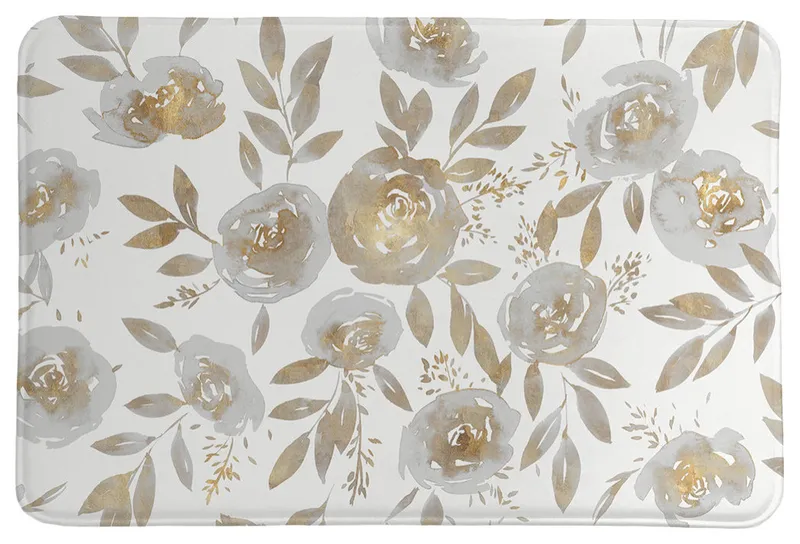 Laural Home Golden Rose Garden Memory Foam Rug