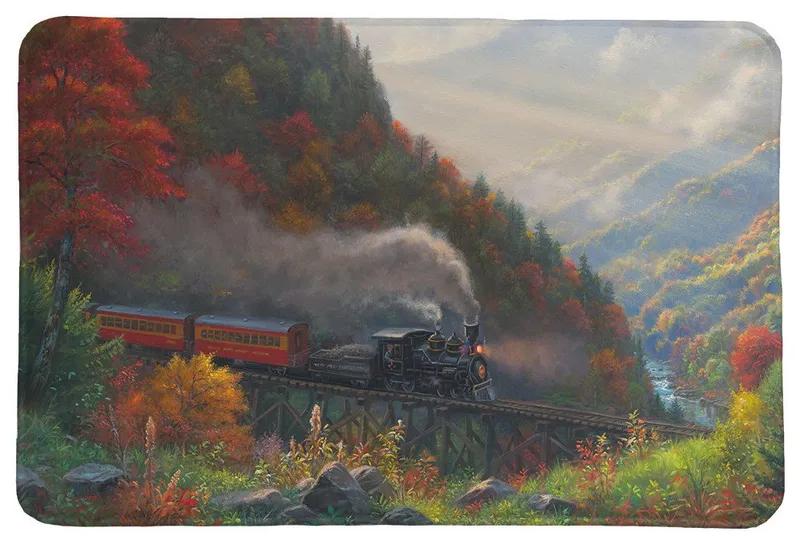 Laural Home Great Smoky Mountain Railroads Memory Foam Rug