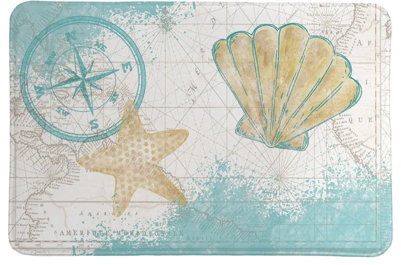 Laural Home Look to the Sea Memory Foam Rug