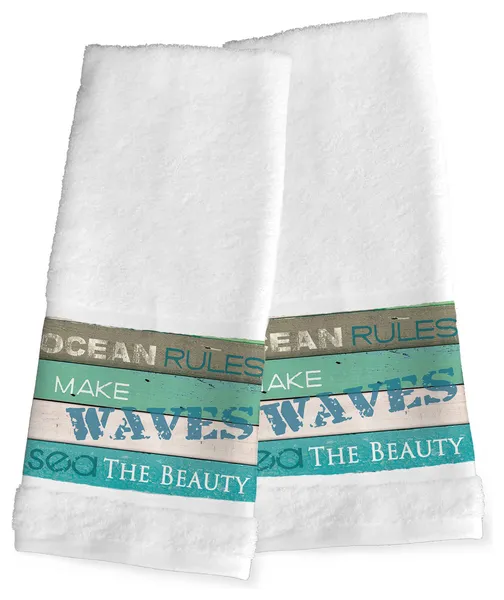 Laural Home Ocean Rules Hand Towels, Set of 2