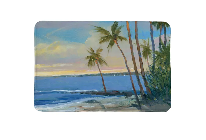 Laural Home Tropical Breeze Memory Foam Rug