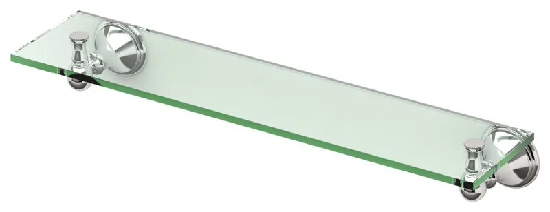 Laurel Ave Glass Shelf, Polished Nickel