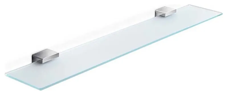 Lea A19090 Safety Glass Shelf with Brackets, Polished Chrome