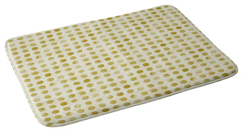 Leah Flores Gold Confetti Memory Foam Bath Mat