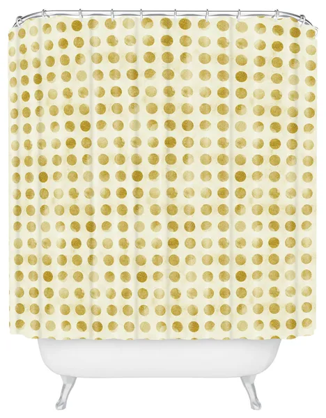 Leah Flores Gold Confetti Shower Curtain, Medium