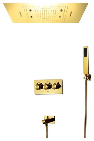 LED Mist Hot and Cold Shower System, Square Hand Shower, Remote Control