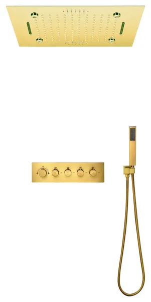 LED Musical Shower System, Hand Shower, Polished Gold A - Touch Control Panel