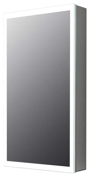 LED Recessed/Surface Mount Medicine Cabinet, Aluminum, 15"x30", Right Hand Door
