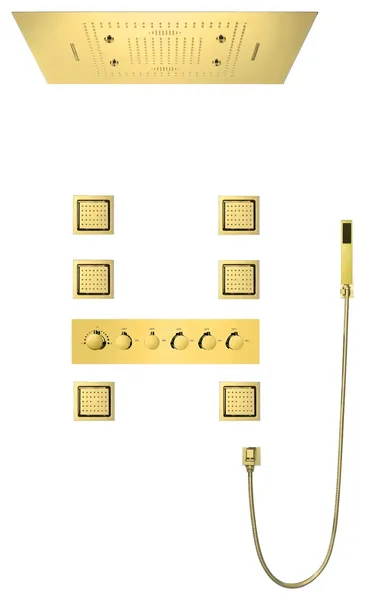 LED Shower System, Jetted Body Sprays and Handheld Shower, Remote Control Light